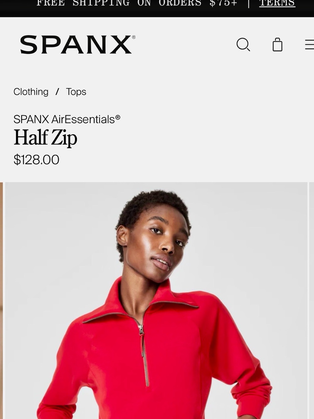 SPANX Women’s “Spanx Red” Half-Zip Sweater - Picture 4 of 5